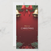 Festive Christmas Bells and Ornaments design Kaart (Achterkant)