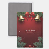 Festive Christmas Bells and Ornaments design  Magneet (Voorkant / Achterkant)