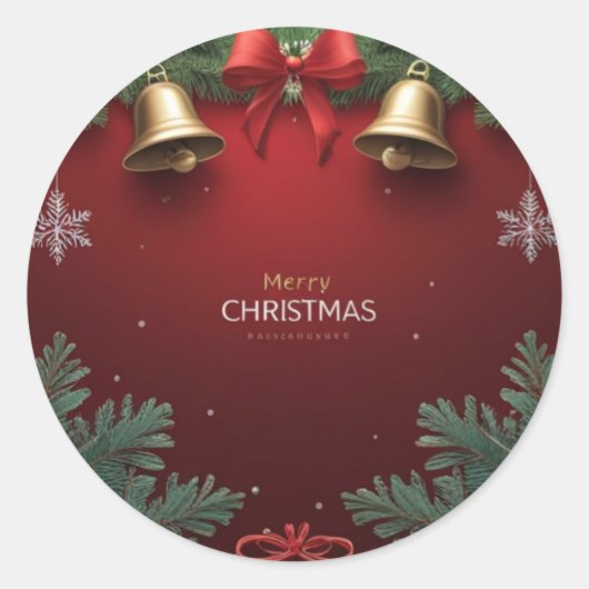 Festive Christmas Bells and Ornaments design Ronde Sticker (Voorkant)