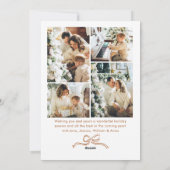 Festive Christmas Boho Beige Bow Ribbon 5 Photo Feestdagenkaart (Achterkant)