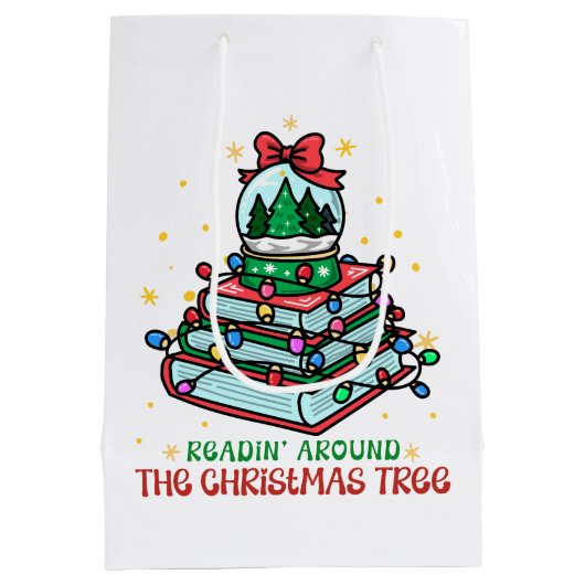 Festive Christmas Book Lover Medium Cadeauzakje (Achterkant)