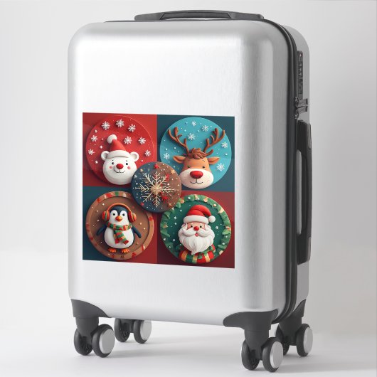 Festive Christmas Characters Collection Sticker (Koffer)
