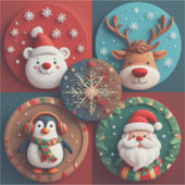 Festive Christmas Characters Collection Sticker (Voorkant)