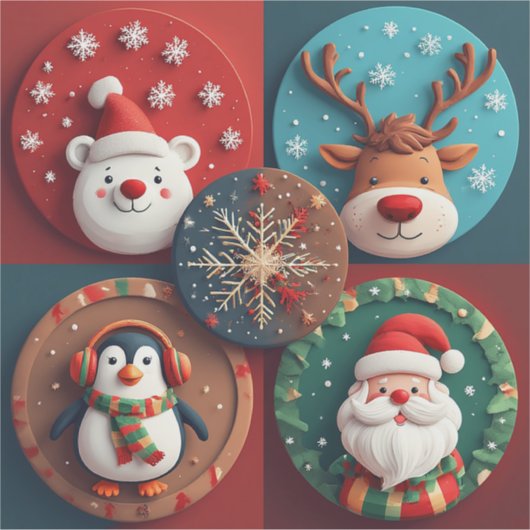 Festive Christmas Characters Collection Sticker (Voorkant)