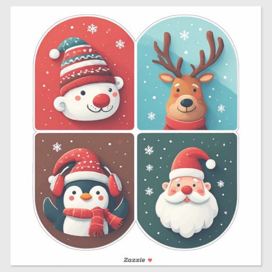 Festive Christmas Characters Collection Sticker (Vel)