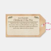 Festive Christmas Cookie Mix Personalized Beige Cadeaulabel (Voorkant (Horizontaal))