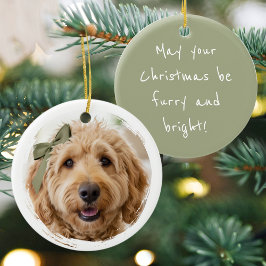 Festive Christmas Custom Photo Dog Pet Keramisch Ornament