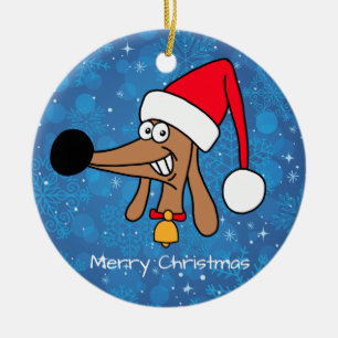 Festive Christmas Dachshund Dog Keramisch Ornament