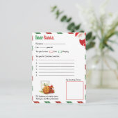 Festive Christmas dear Santa letter  Feestdagenkaart (Staand voorkant)
