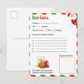 Festive Christmas dear Santa letter  Feestdagenkaart (Voorkant / Achterkant)