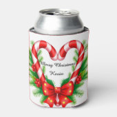 Festive Christmas Decor with Candy Canes Blikjeskoeler (Blikje Voorkant)