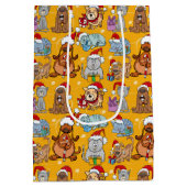 Festive Christmas Dogs and Cats  Medium Cadeauzakje (Achterkant)