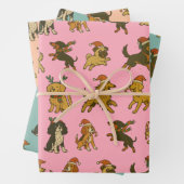 Festive Christmas Dogs Inpakpapier Vel (In situ)