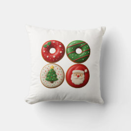 Festive Christmas Donuts – Throw Pillow Kussen