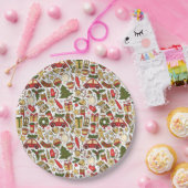 Festive Christmas Doodle Paper Plate Papieren Bordje (Feest)