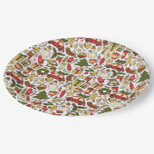 Festive Christmas Doodle Paper Plate Papieren Bordje (Gekanteld)