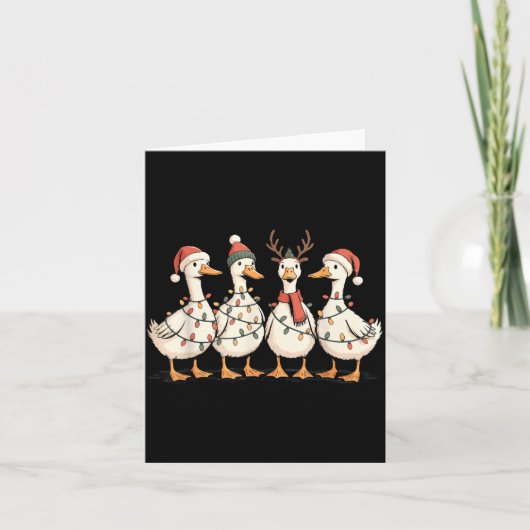 Festive Christmas Ducks Decorative Jolly Xmas Holi Kaart (Voorkant)