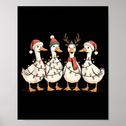 Festive Christmas Ducks Decorative Jolly Xmas Holi Poster (Voorkant)