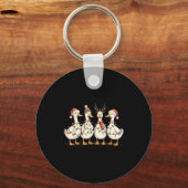 Festive Christmas Ducks Decorative Jolly Xmas Holi Sleutelhanger (Voorkant)
