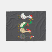 Festive Christmas Ducks Decorative Xmas Lights San Fleece Deken (Voorkant (Horizontaal))