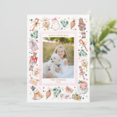 Festive Christmas Family Photo Card Kaart (Staand voorkant)