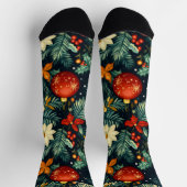 Festive Christmas Foliage & Ornaments Name Socks Sokken (Top)