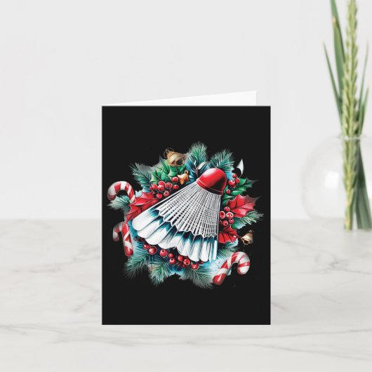 Festive Christmas For Badminton Lovers, Christmas Kaart (Voorkant)