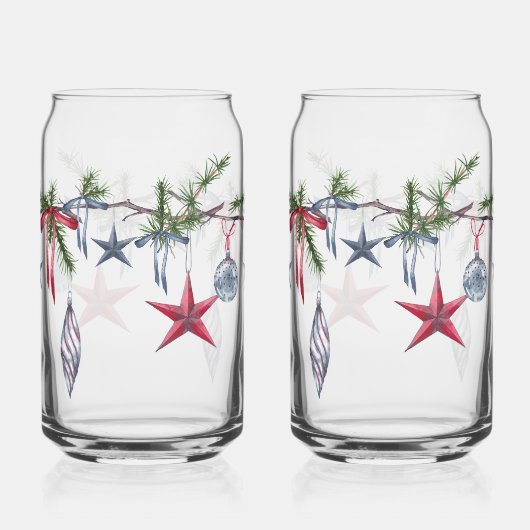 Festive Christmas Garland: Holiday Cheer Drinkware Blikvorm Glas (Achterkant)