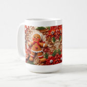 Festive Christmas Gingerbread Koffiemok (Voorkant links)