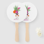 Festive Christmas Gnome Party Fans Set of Deco Handwaaier (Voorkant en achterkant)