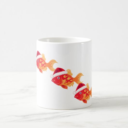 Festive Christmas Goldfish – Cute Holiday Fish Koffiemok (Center)
