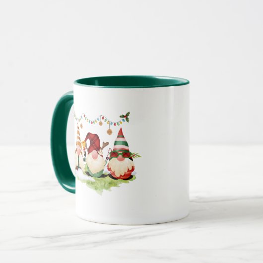 Festive Christmas Holiday Gnomes  Mok (Voorkant links)