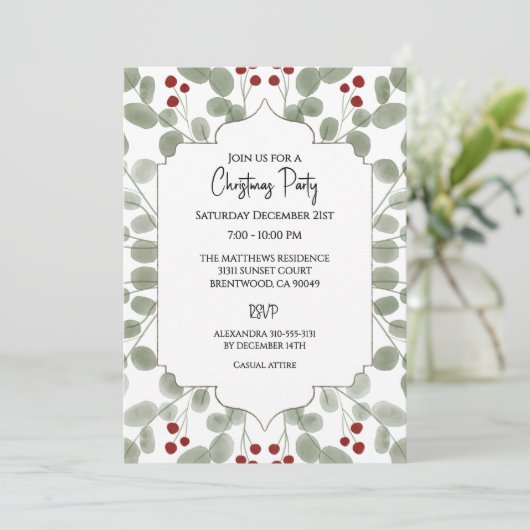 Festive Christmas Holiday Party Custom  Kaart (Staand voorkant)