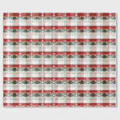 Festive Christmas | Holiday Plaid & Snowflake Desi Cadeaupapier (Vlak)