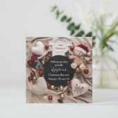 festive Christmas holiday Pregnancy Announcement Kaart (Staand voorkant)