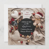 festive Christmas holiday Pregnancy Announcement Kaart (Voorkant)