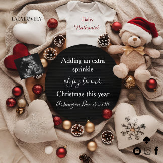 festive Christmas holiday Pregnancy Announcement Kaart