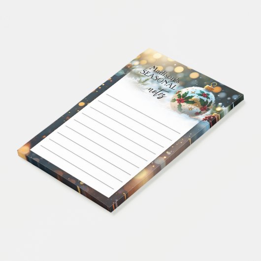 Festive Christmas Holidays Post-it® Notes (Schuin)