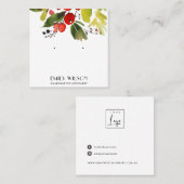 FESTIVE CHRISTMAS HOLLY BERRY STUD EARRING DISPLAY VIERKANTE VISITEKAARTJE (Voorkant / Achterkant)