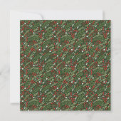 Festive Christmas Holly Leaf Folded Holiday Card Kaart (Achterkant)