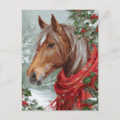 Festive Christmas Horse Greeting Postcard Briefkaart (Voorkant)