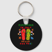 Festive Christmas In July Flip Flop Summer Beach F Sleutelhanger (Voorkant)