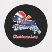 Festive Christmas Leaping Dog | Cute Puppy Santa  Labels (Design 1)