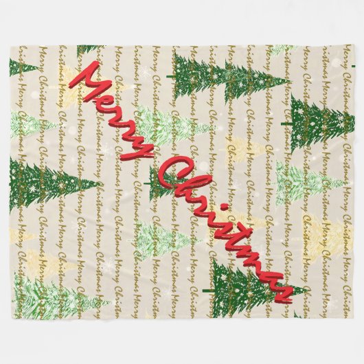 Festive Christmas Luxury Christmas Trees Fleece Deken (Voorkant (Horizontaal))
