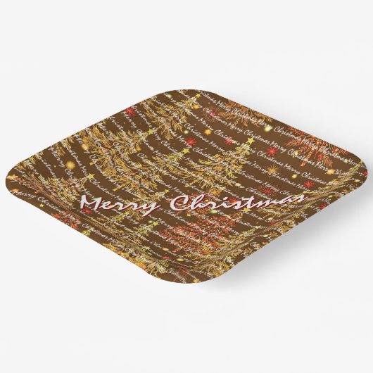 Festive Christmas Luxury Christmas Trees Papieren Bordje (Gebogen)