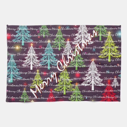 Festive Christmas Luxury Christmas Trees Theedoek (Horizontaal)