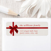 FESTIVE CHRISTMAS modern gift red ribbon bow Etiket (Insitu)