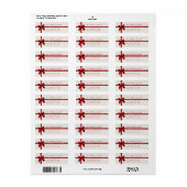 FESTIVE CHRISTMAS modern gift red ribbon bow Etiket (Full Sheet)