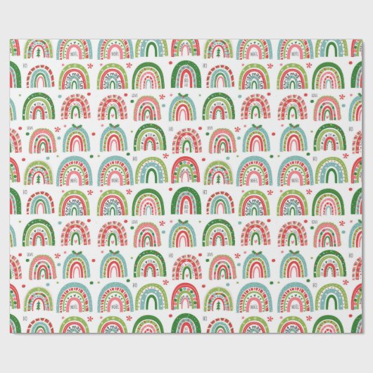 Festive Christmas Modern Rainbow Pattern Cadeaupapier (Vlak)
