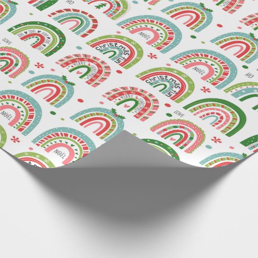 Festive Christmas Modern Rainbow Pattern Cadeaupapier (Hoek)